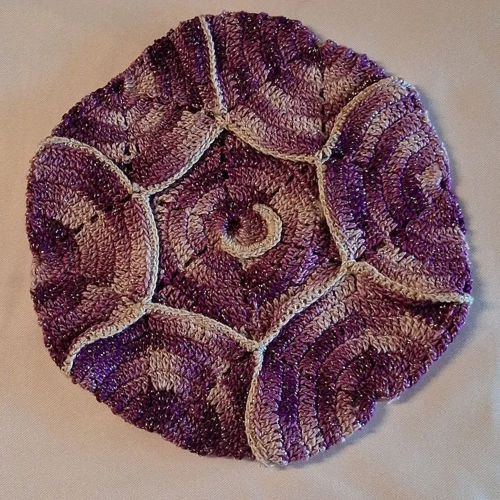 Purple Grape‎ Cluster Hand Crocheted Bottle Cap Hot Pad/ Coasters/potholder Set